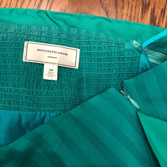 Anthropologie Green Strapless Dress - Picture 4 of 7